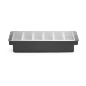 Caja de ingredientes - 6 compartimentos de ABS negro - HENDI