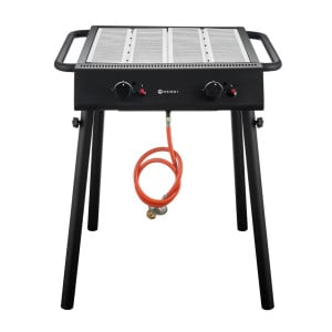 Barbacoa de gas Grill - Negro HENDI | Rendimiento óptimo, parrilladas memorables