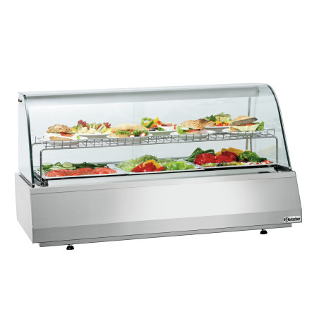 Vitrina refrigerada profesional GN 3/1 con cristal curvo