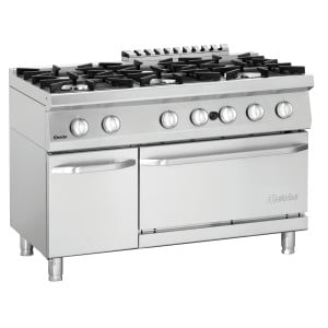 Fourneau 6 Fuegos con Horno a Gas GN 2/1 y Armario Serie 700