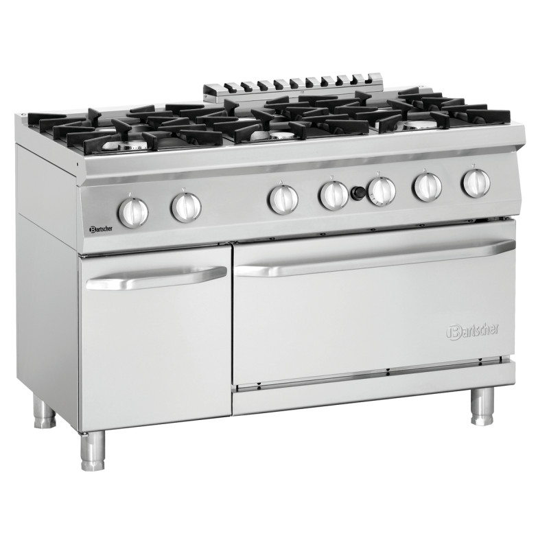 Fourneau 6 Fuegos con Horno a Gas GN 2/1 y Armario Serie 700 Fourneau 6 Fuegos con Horno a Gas GN 2/1 y Armario Serie 700