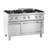 Six-burner stove with electric oven GN 1/1 and Series 700 cabinet