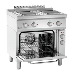 Four 4 Square Plates Range with Electric Oven GN1/1 Series 700