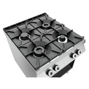 Cocina de 4 fuegos vivos serie 900 - Base abierta de la marca Bartscher