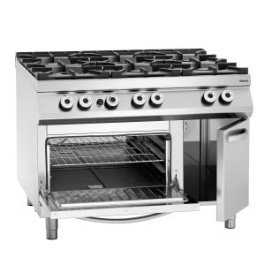 Horno de 6 fuegos vivos serie 900 - Horno a Gas GN 2/1 y armario de la marca Bartscher