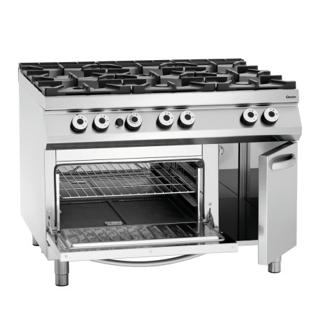 Horno de 6 fuegos vivos serie 900 - Horno a Gas GN 2/1 y armario de la marca Bartscher