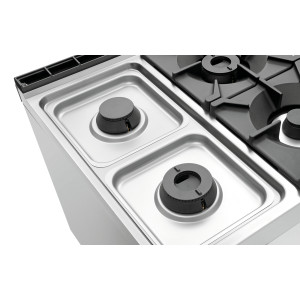 Horno de 6 fuegos vivos serie 900 - Horno a Gas GN 2/1 y armario de la marca Bartscher