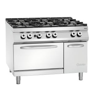 Horno de 6 fuegos vivos serie 900 - Horno a Gas GN 2/1 y armario de la marca Bartscher