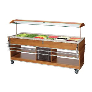 Sliding Shelves for Heated and Refrigerated Buffet - 6 x GN 1/1