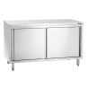 Mueble de acero inoxidable con puertas correderas y estante - L 1400 mm