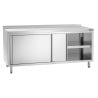 Stainless Steel Cabinet with Sliding Doors, Shelf, and Backsplash - L 1800 mm