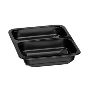 2-compartment PP tray for Semi-Automatic Sealer - Pack of 50 - Bartscher