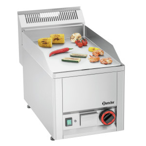 Plancha GPL 320E-G Bartscher: Placa lisa cromada y potencia 3000W