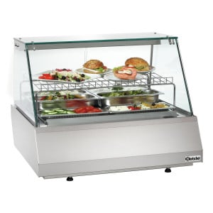 Vitrina refrig. 2/1 GN en vidrio plano Bartscher | Cocina profesional