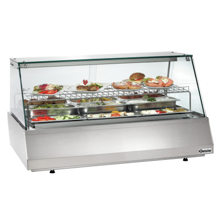 Vitrina refrigerada Bartscher 3/1 GN vidrio plano | Conservación óptima