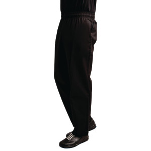 Pantalón de cocina unisex Easyfit negro tratado con teflón - Talla S - Whites Chefs Clothing - Fourniresto