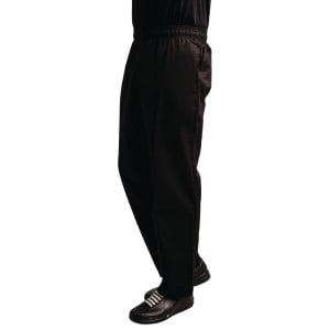 Pantalón de cocina unisex Easyfit negro tratado con Teflon - Talla XL - Whites Chefs Clothing - Fourniresto