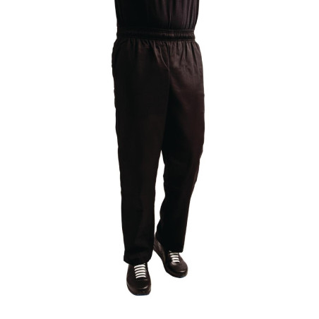 Pantalon de Cuisine Mixte Easyfit Noir Traité Teflon - Taille XS - Whites Chefs Clothing - Fourniresto