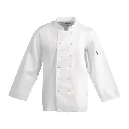 Chaqueta de cocina unisex blanca de manga larga Vegas - Talla L - Whites Chefs Clothing - Fourniresto