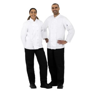 Chaqueta de cocina unisex blanca de manga larga Vegas - Talla L - Whites Chefs Clothing - Fourniresto