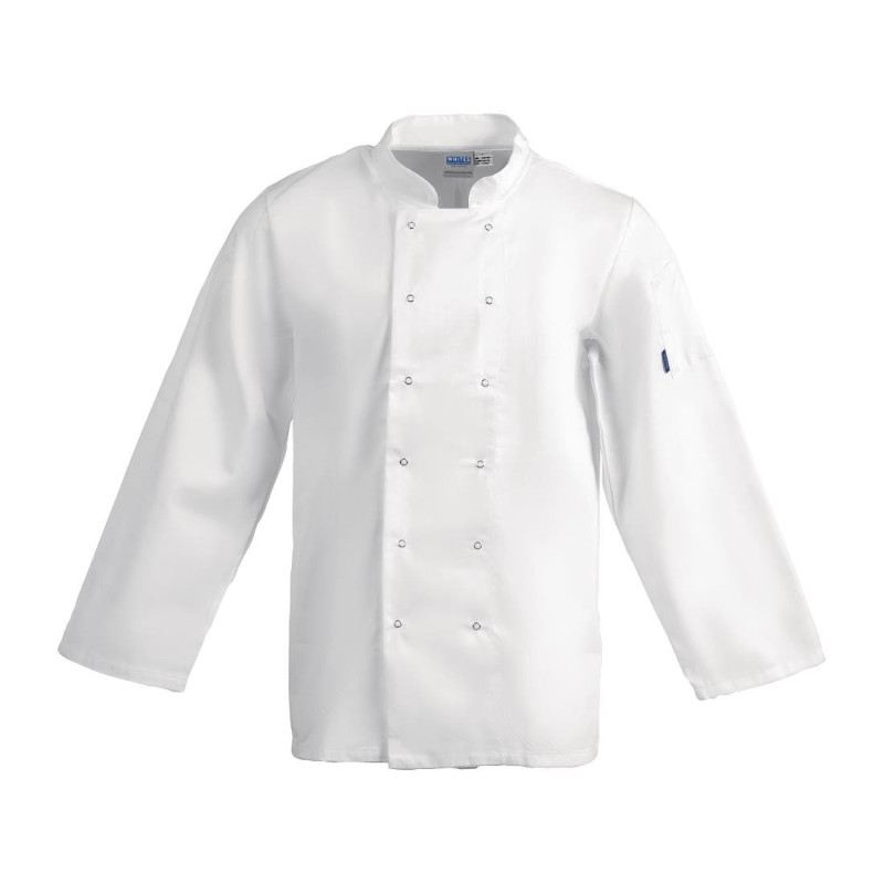 Chaqueta de cocina unisex blanca de manga larga Vegas - Talla S - Whites Chefs Clothing - Fourniresto