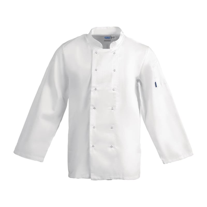 Chaqueta de cocina unisex blanca de manga larga Vegas - Talla XS - Whites Chefs Clothing - Fourniresto