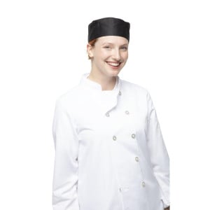 Gorro de cocina negro de polialgodón - Talla S 55,9 cm - Ropa de chef Whites - Fourniresto