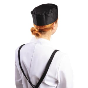 Gorro de cocina negro de polialgodón - Talla XL 63,5 cm - Ropa de chef Whites - Fourniresto