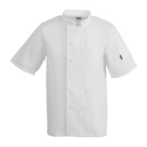 Chaqueta de cocina unisex blanca de manga corta Vegas - Talla Xs - Whites Chefs Clothing - Fourniresto