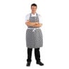 Black and white checkered bib apron 970 x 710 mm - Whites Chefs Clothing - Fourniresto