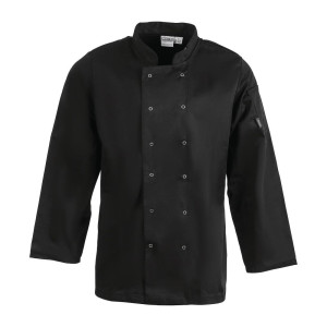 Unisex Black Long Sleeve Vegas Chef Jacket - Size L - Whites Chefs Clothing - Fourniresto