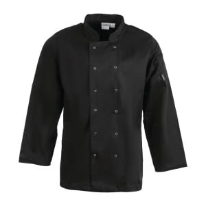 Chaqueta de cocina unisex negra de manga larga Vegas - Talla M - Whites Chefs Clothing - Fourniresto