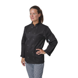 Chaqueta de cocina unisex negra de manga larga Vegas - Talla S - Whites Chefs Clothing - Fourniresto