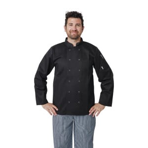 Chaqueta de cocina unisex negra de manga larga Vegas - Talla XXL - Whites Chefs Clothing