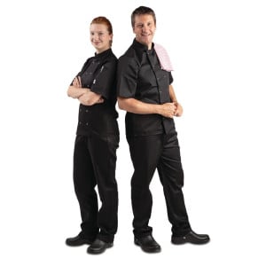 Veste De Cuisine Mixte Noire À Manches Courtes Vegas - Taille S - Whites Chefs Clothing - Fourniresto