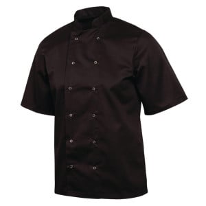 Veste De Cuisine Mixte Noire À Manches Courtes Vegas - Taille Xxl - Whites Chefs Clothing - Fourniresto