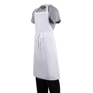 Delantal de pechera blanco - Talla XL 915 x 1066 mm - Ropa de chef blanca - Fourniresto