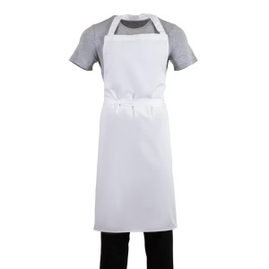 White Bib Apron - Size XL 915 x 1066 mm - Whites Chefs Clothing - Fourniresto