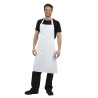 Delantal de pechera blanco - Talla XL 915 x 1066 mm - Ropa de chef blanca - Fourniresto