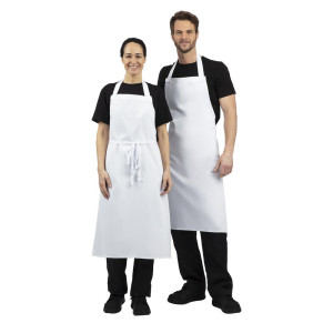 Delantal de pechera blanco - Talla XL 915 x 1066 mm - Ropa de chef blanca - Fourniresto