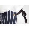 Delantal con peto con bolsillo a rayas azul marino y blanco 965 x 710 mm - Ropa de chef Whites - Fourniresto