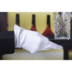 White Service Gloves for Men - Size L/XL - FourniResto - Fourniresto