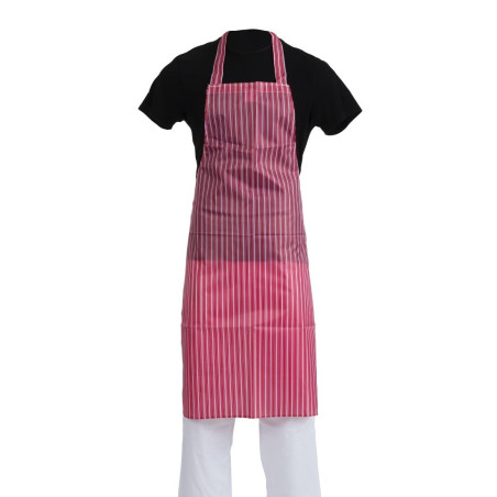 Delantal Babero Impermeable a Rayas Rojas y Blancas 1016 x 711 mm - Ropa de Chef Whites - Fourniresto