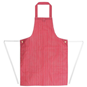 Delantal Babero Impermeable a Rayas Rojas y Blancas 1016 x 711 mm - Ropa de Chef Whites - Fourniresto