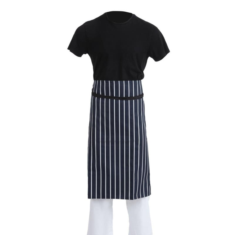 Tablier De Cuisine Rayé Bleu Et Blanc 760 X 920 Mm - Whites Chefs Clothing - Fourniresto