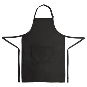 Delantal de pechera negro con bolsillos y cinta ajustable al cuello - Chef Works - Fourniresto