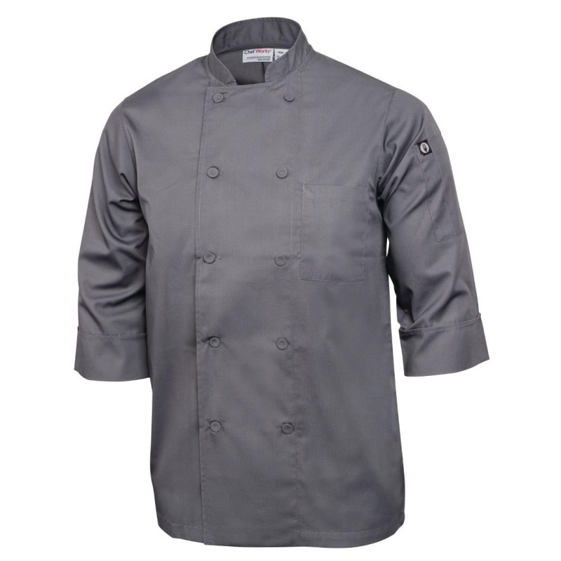 Chaqueta de cocina unisex gris - Talla L - Chef Works - Fourniresto