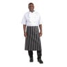 White and Black Striped Kitchen Apron 760 x 970 mm - Whites Chefs Clothing - Fourniresto