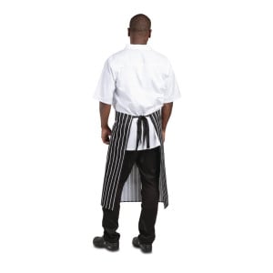 Delantal de cocina a rayas blanco y negro 760 x 970 mm - Ropa de chef blancos - Fourniresto