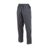 Pantalón de cocina unisex a rayas en negro y blanco - Talla L - Chef Works - Fourniresto